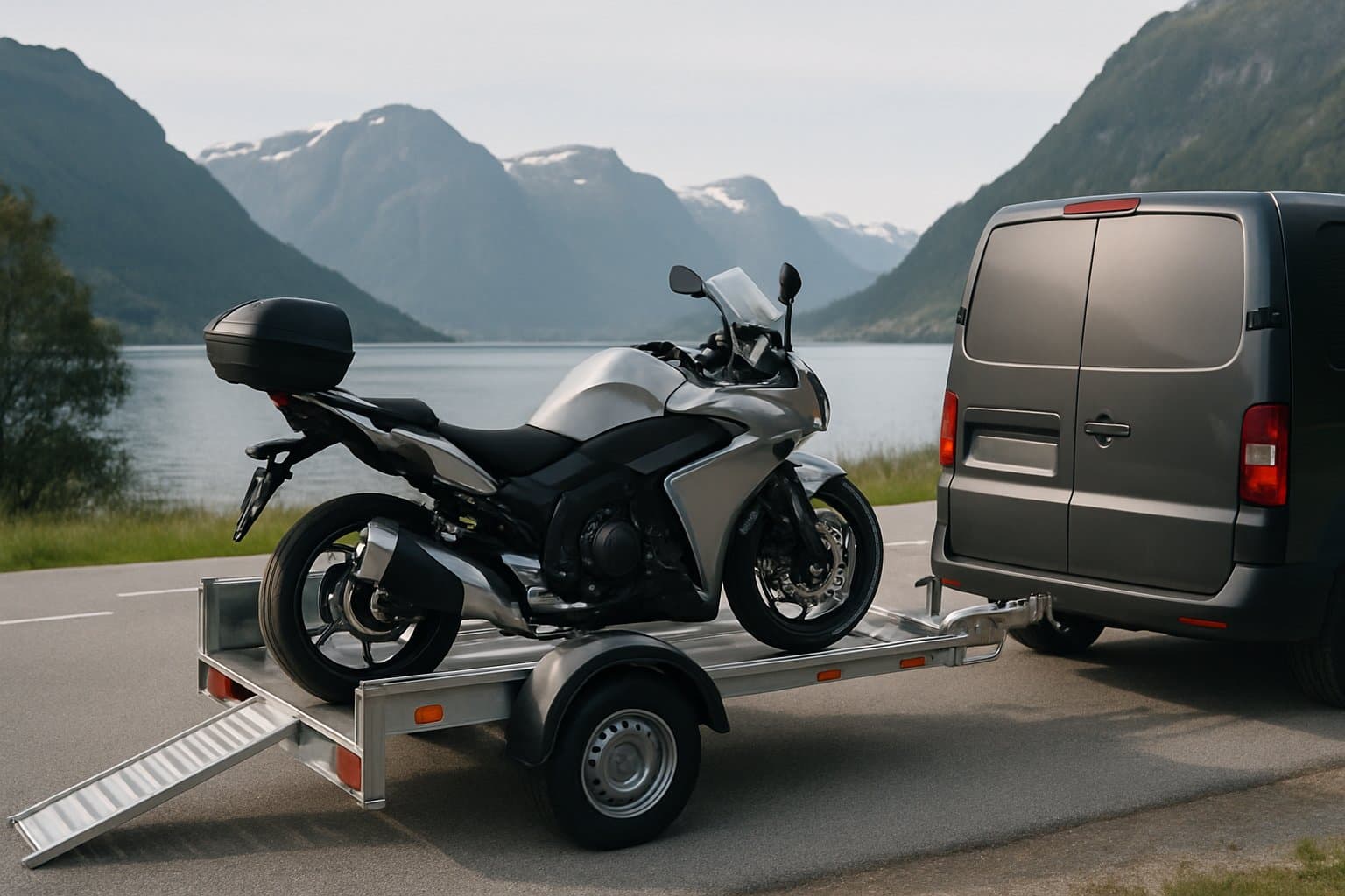 Forsidebilde for Transport av motorsykkel — pris 2026 (fra 1 500 kr) og slik gjør du det